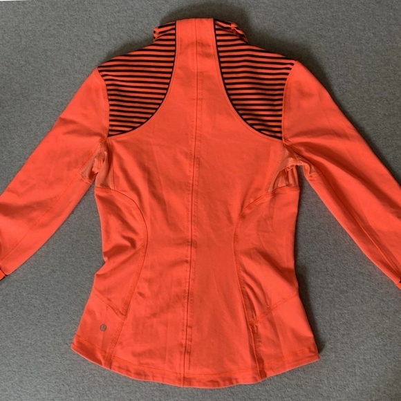 Lululemon Forme Active Jacket Orange Navy Striped Blue Size 6 Gym TN Vols Workou - Picture 4 of 12